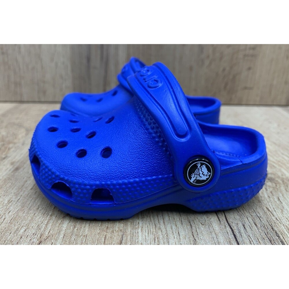 Croc Kids Clogs Slip On Shoes 207011 Adjustable Straps Blue Toddlers Size 2/3 - Picture 3 of 15